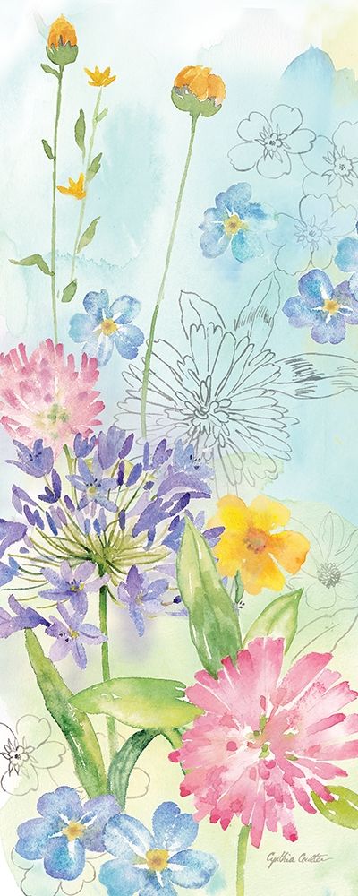 Wildflower Mix vertical I art print by Cynthia Coulter for $57.95 CAD