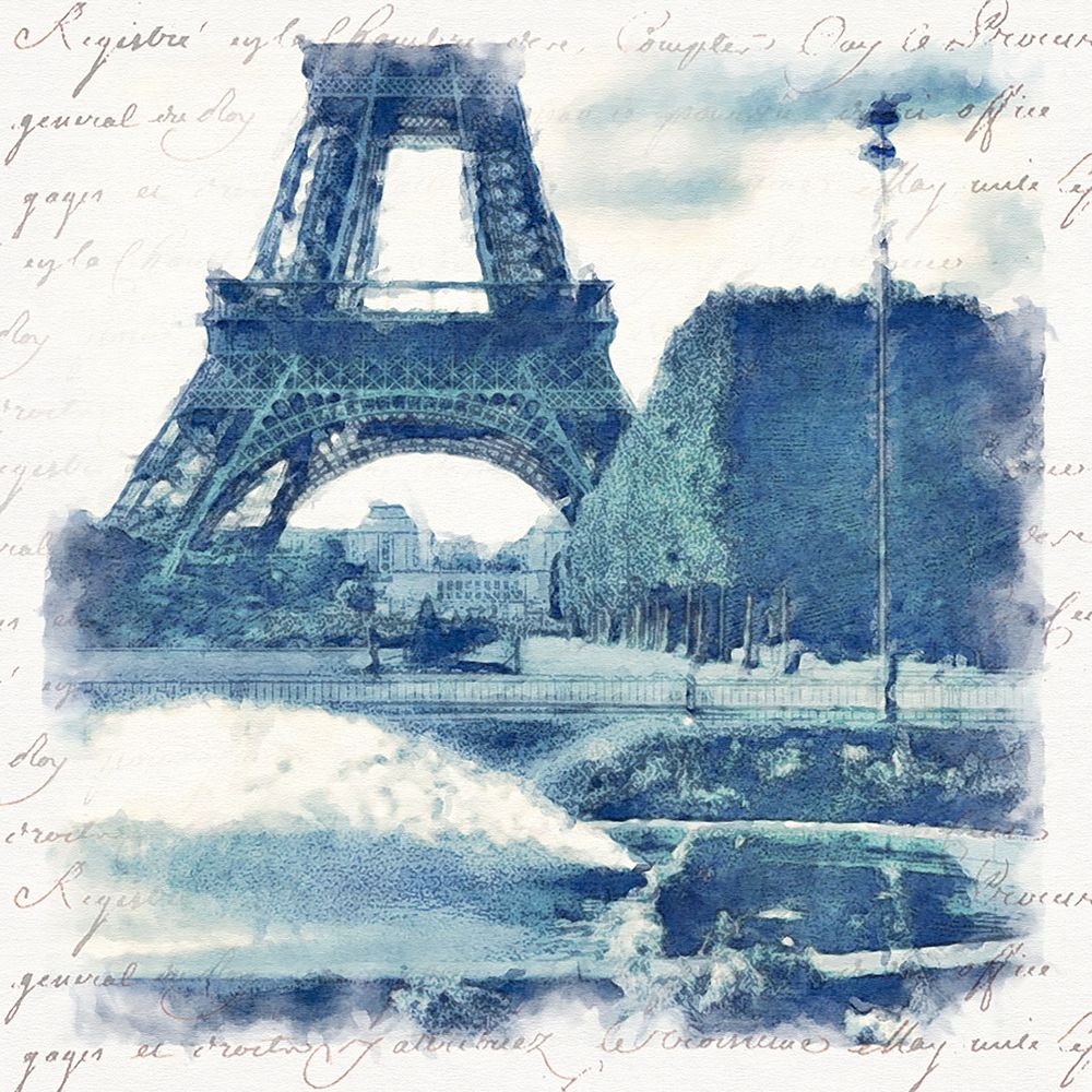 Paris  in Blue I art print by Noah Bay for $57.95 CAD