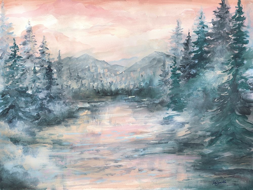 Morning  Mist at Pine Lake art print by Tre Sorelle Studios for $57.95 CAD