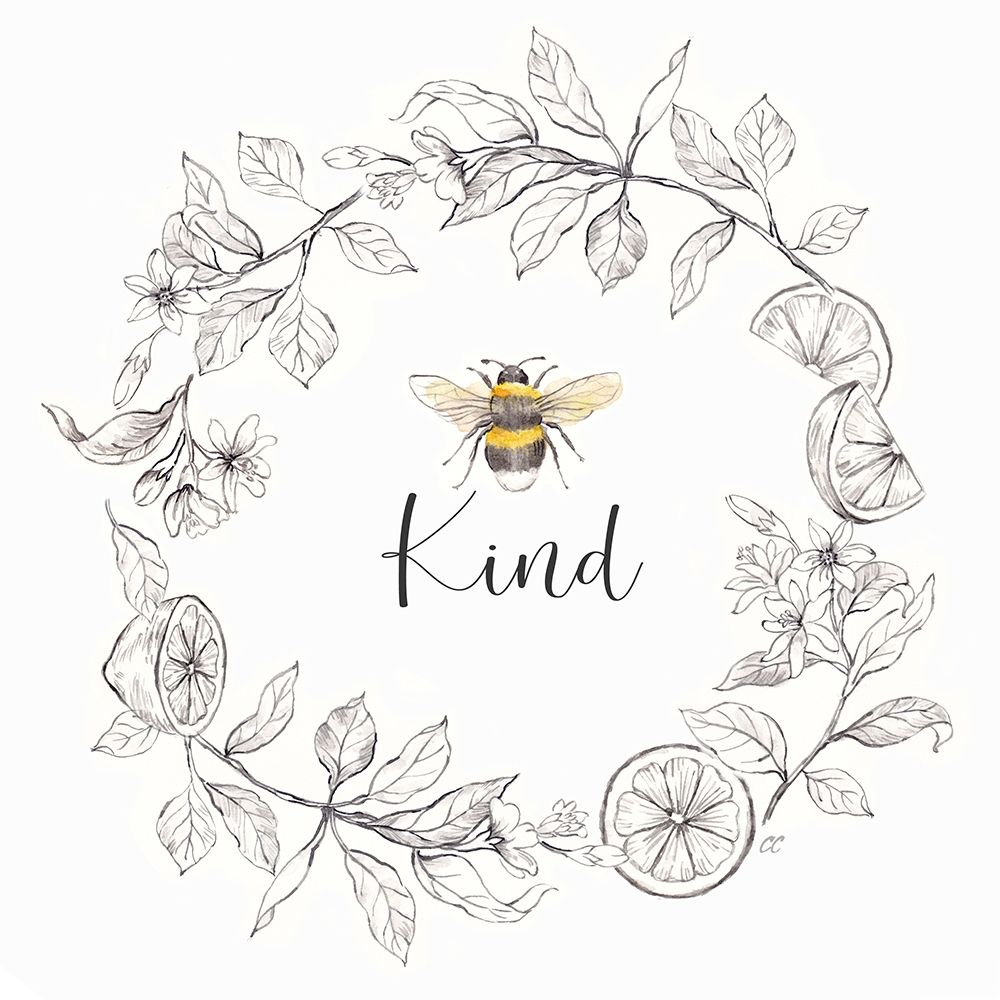 Bee  Sentiment Wreath II-Kind art print by Cynthia Coulter for $57.95 CAD