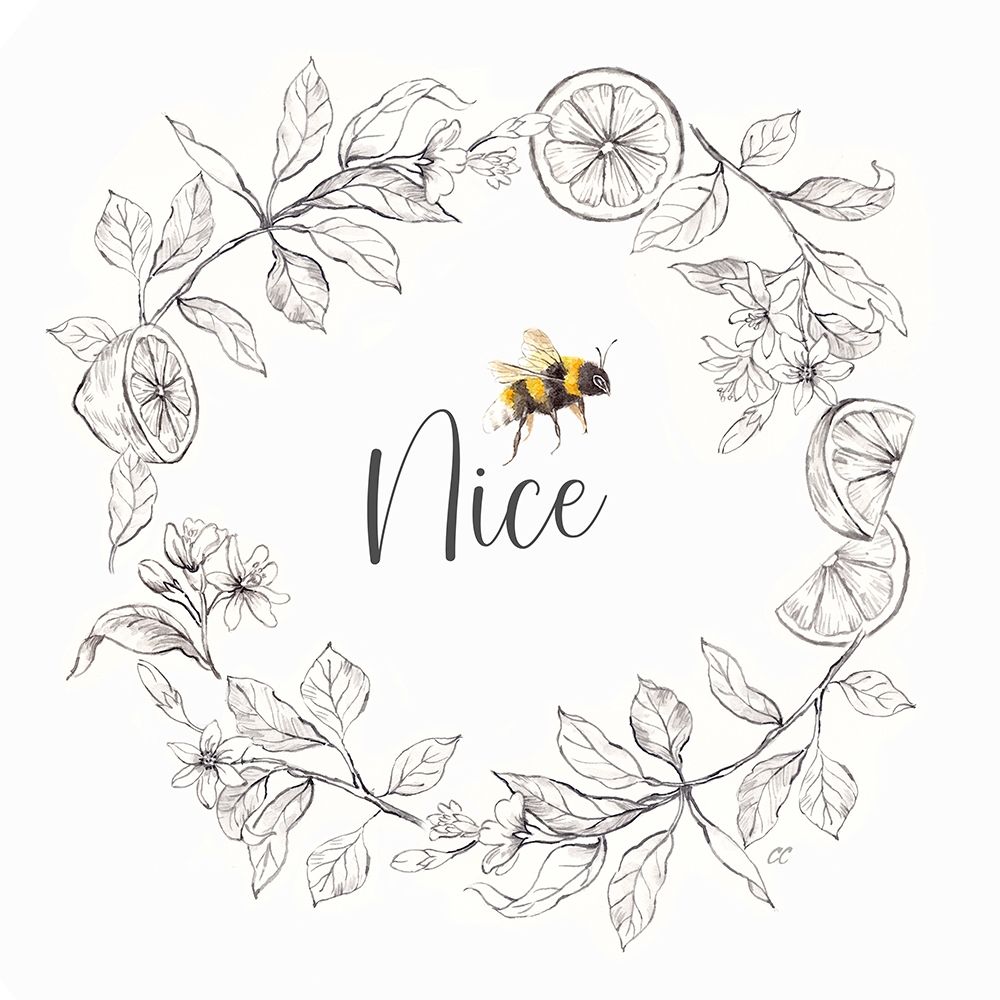 Bee  Sentiment Wreath III-Nice art print by Cynthia Coulter for $57.95 CAD