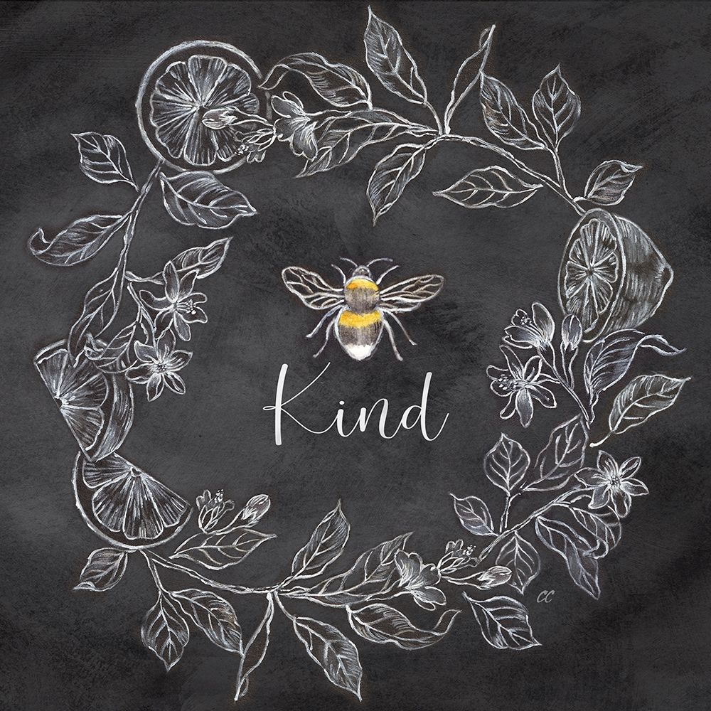 Bee  Sentiment Wreath black II-Kind art print by Cynthia Coulter for $57.95 CAD