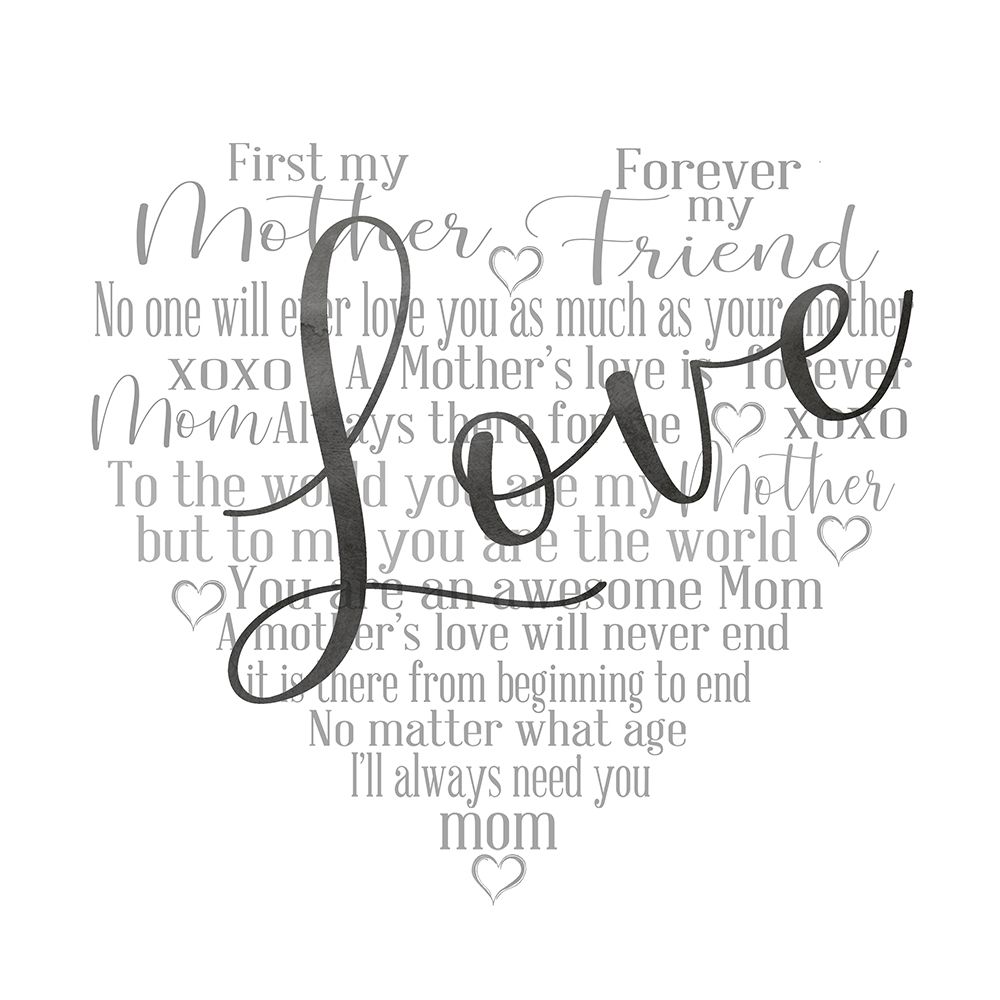Mothers Day Heart Sentiment-Love art print by Cynthia Coulter for $57.95 CAD