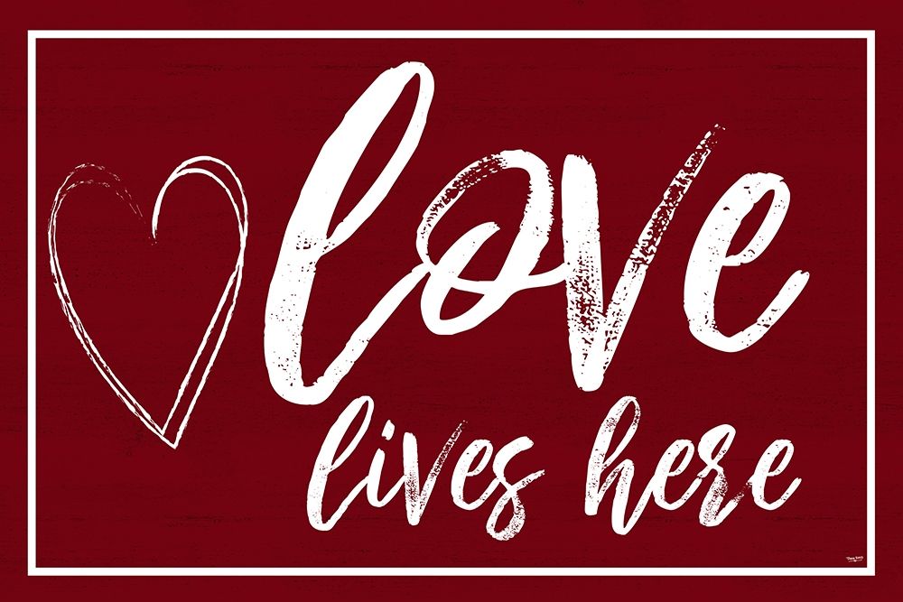 Valentines  landscape sentiment V-Love Lives Here art print by Tara Reed for $57.95 CAD