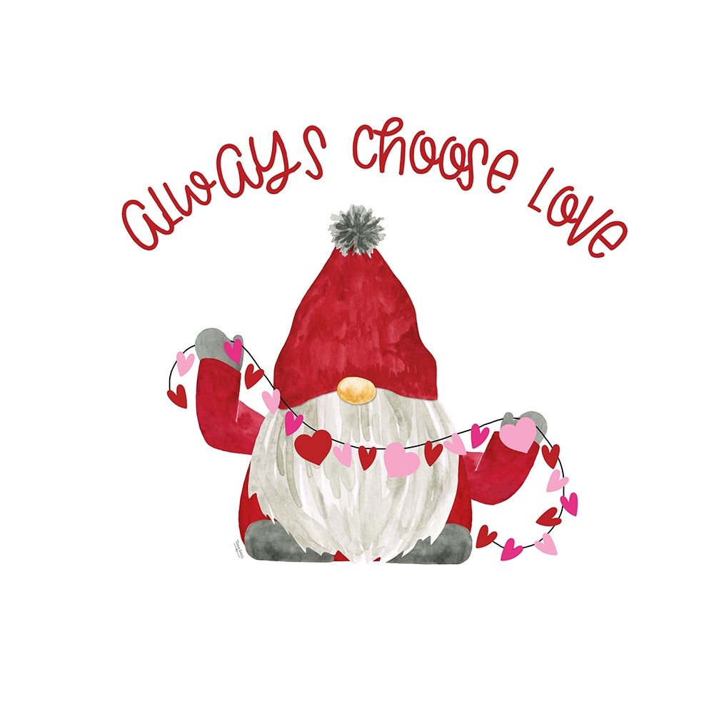 Valentine  Gnomes on white I-Choose Love art print by Tara Reed for $57.95 CAD