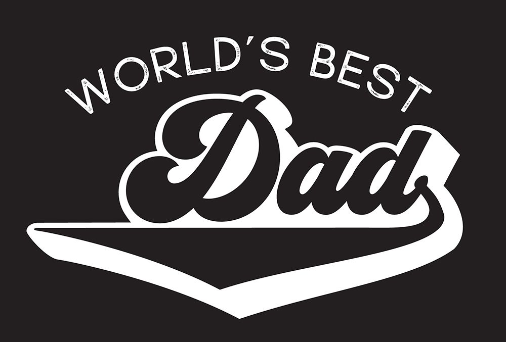Fathers Day Sentiment landscape black II-Worlds Best art print by Tara Reed for $57.95 CAD