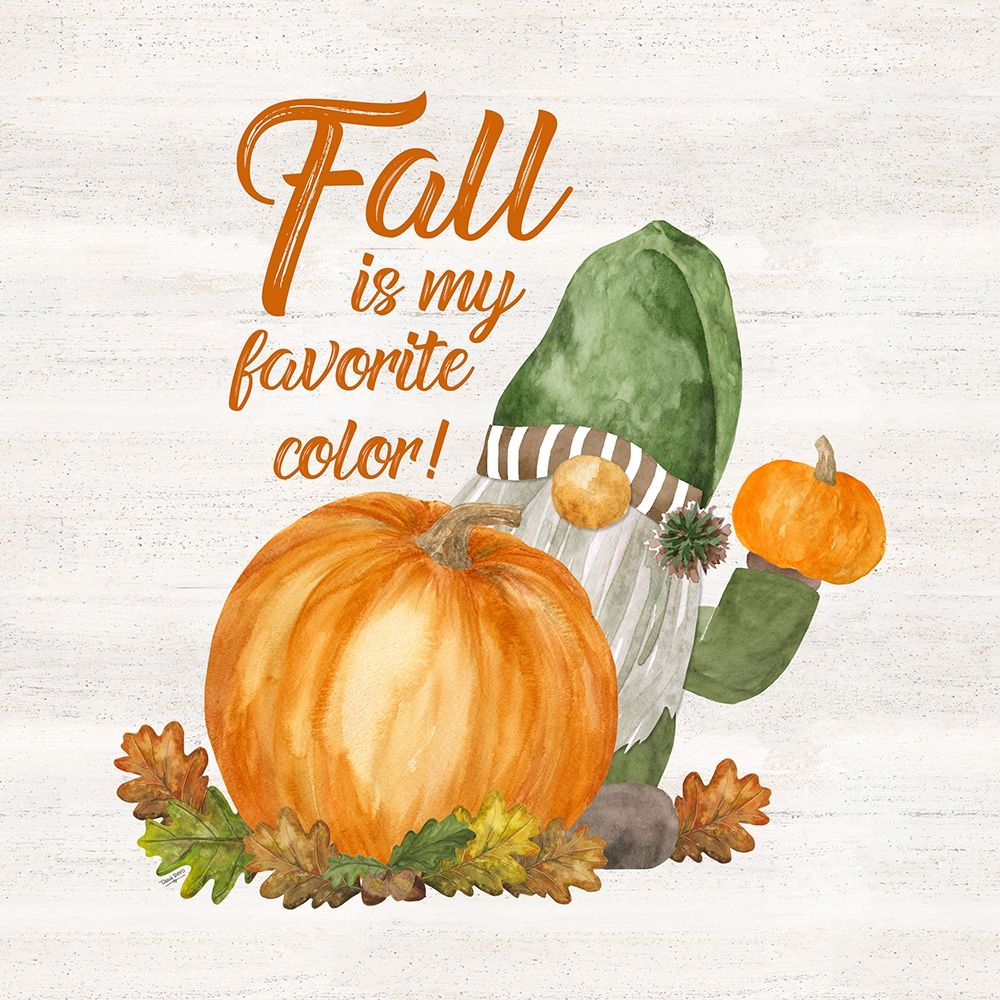 Fall Gnomes Sentiment I-Favorite Color art print by Tara Reed for $57.95 CAD