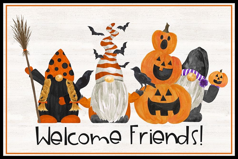 Gnomes of Halloween landscape II-Welcome Friends art print by Tara Reed for $57.95 CAD