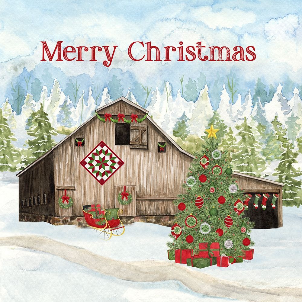 Christmas Barn II art print by Tara Reed for $57.95 CAD