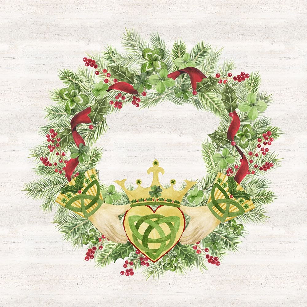 Irish Christmas II-Claddagh Wreath art print by Tara Reed for $57.95 CAD
