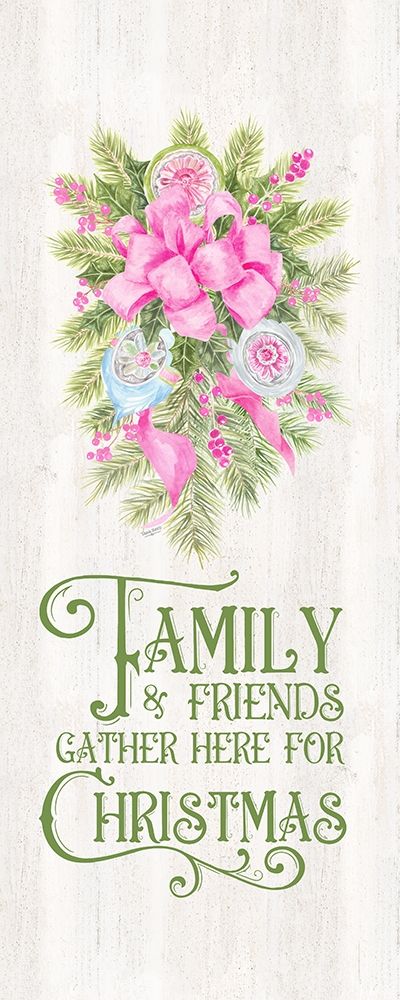 Vintage Christmas vertical I-Friends and Family art print by Tara Reed for $57.95 CAD