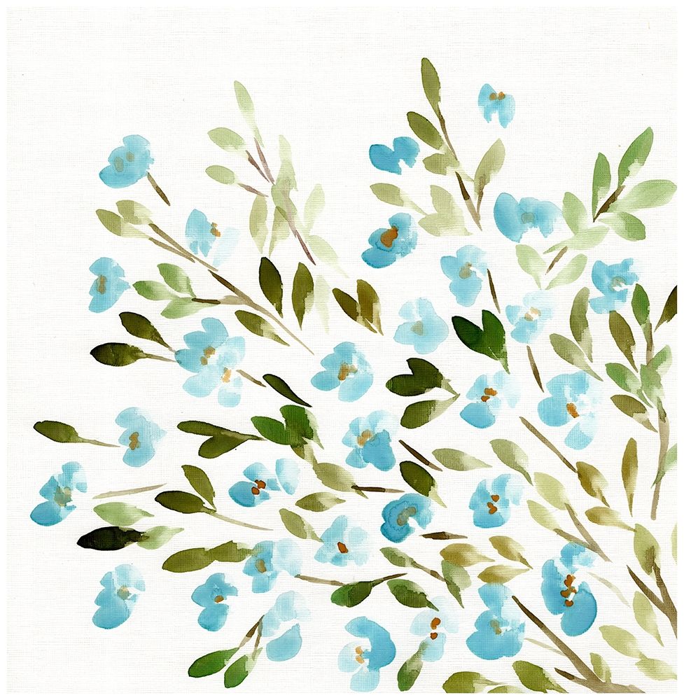 Sketchy Blossoms Blue art print by Marcy Chapman for $57.95 CAD