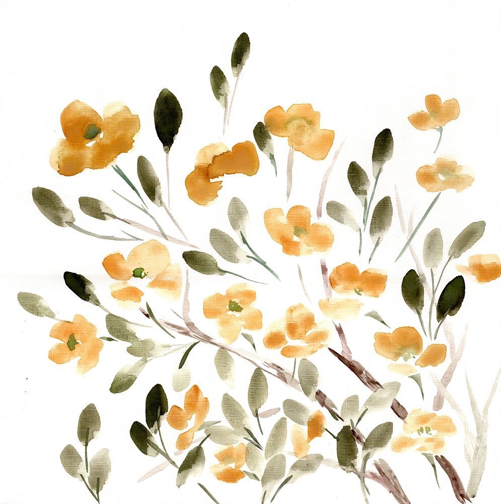 Sketchy Blossoms Yellow art print by Marcy Chapman for $57.95 CAD