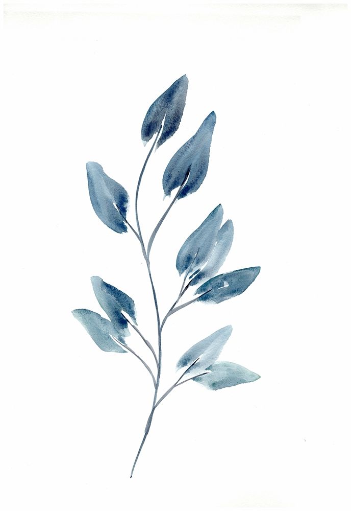 Farmhouse Leaves blue II art print by Marcy Chapman for $57.95 CAD