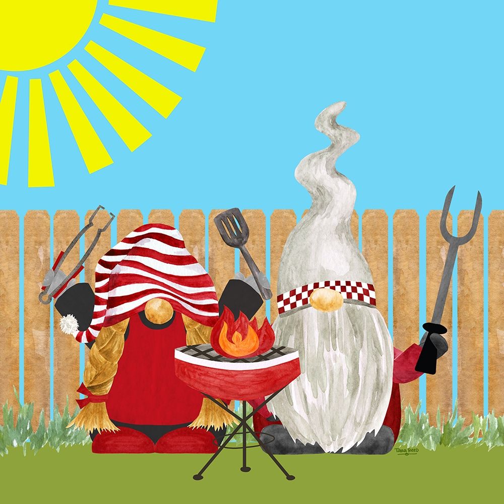 Gnome Grill Masters II art print by Tara Reed for $57.95 CAD