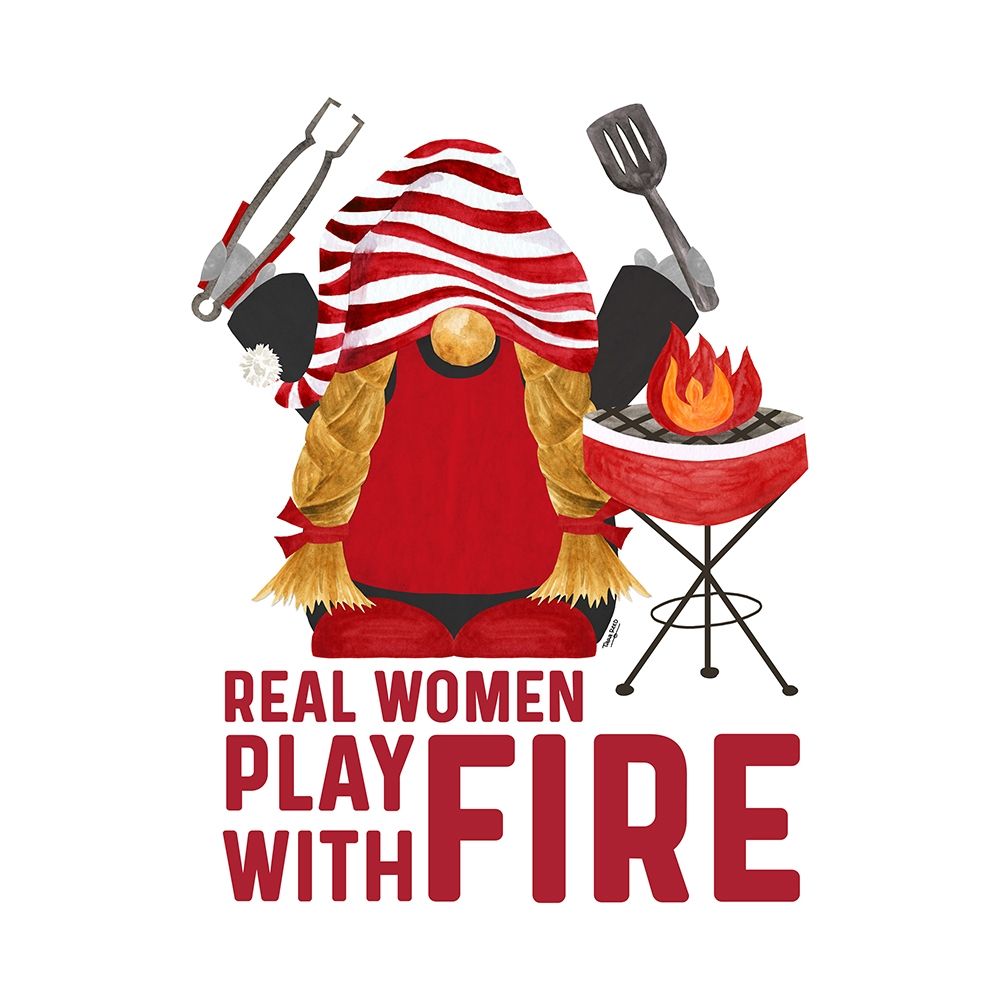 Gnome Grill Masters sentiment V-Play with Fire art print by Tara Reed for $57.95 CAD