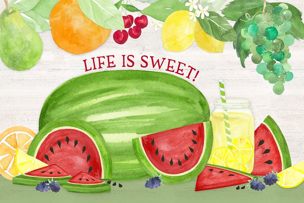 Life is Sweet sentiment landscape I-Life art print by Tara Reed for $57.95 CAD