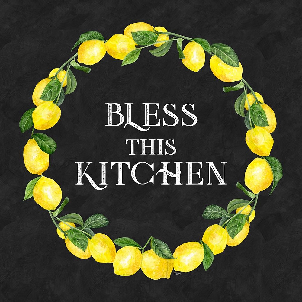 Live with Zest wreath sentiment I-Bless this Kitchen art print by Tara Reed for $57.95 CAD