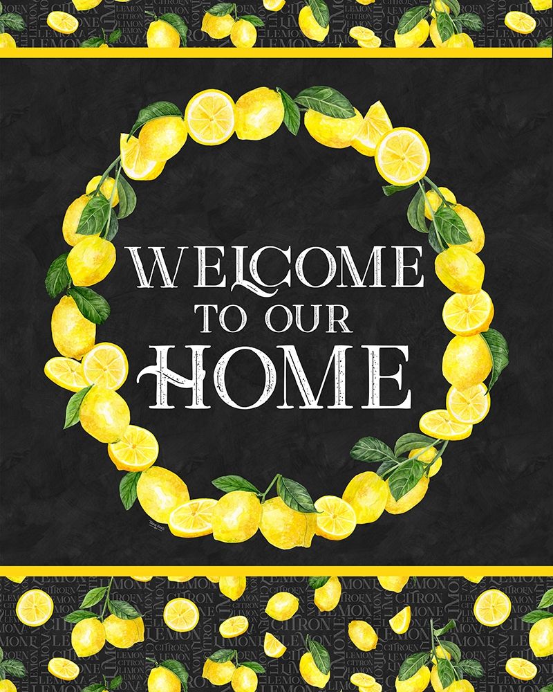 Live with Zest wreath sentiment portrait I-Welcome art print by Tara Reed for $57.95 CAD