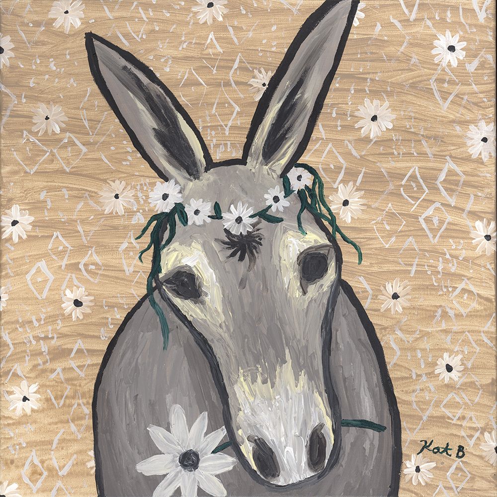 Donkey  with Daisies art print by Kathleen Bryan for $57.95 CAD