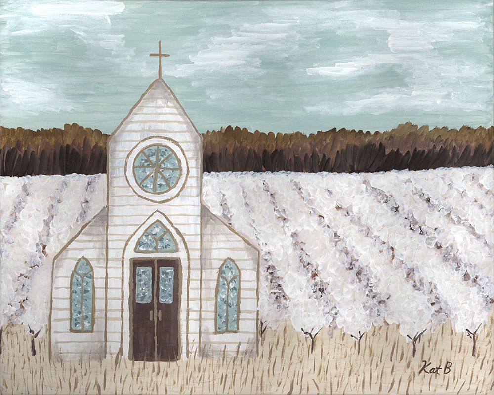 Farm  Sketch Church landscape art print by Kathleen Bryan for $57.95 CAD
