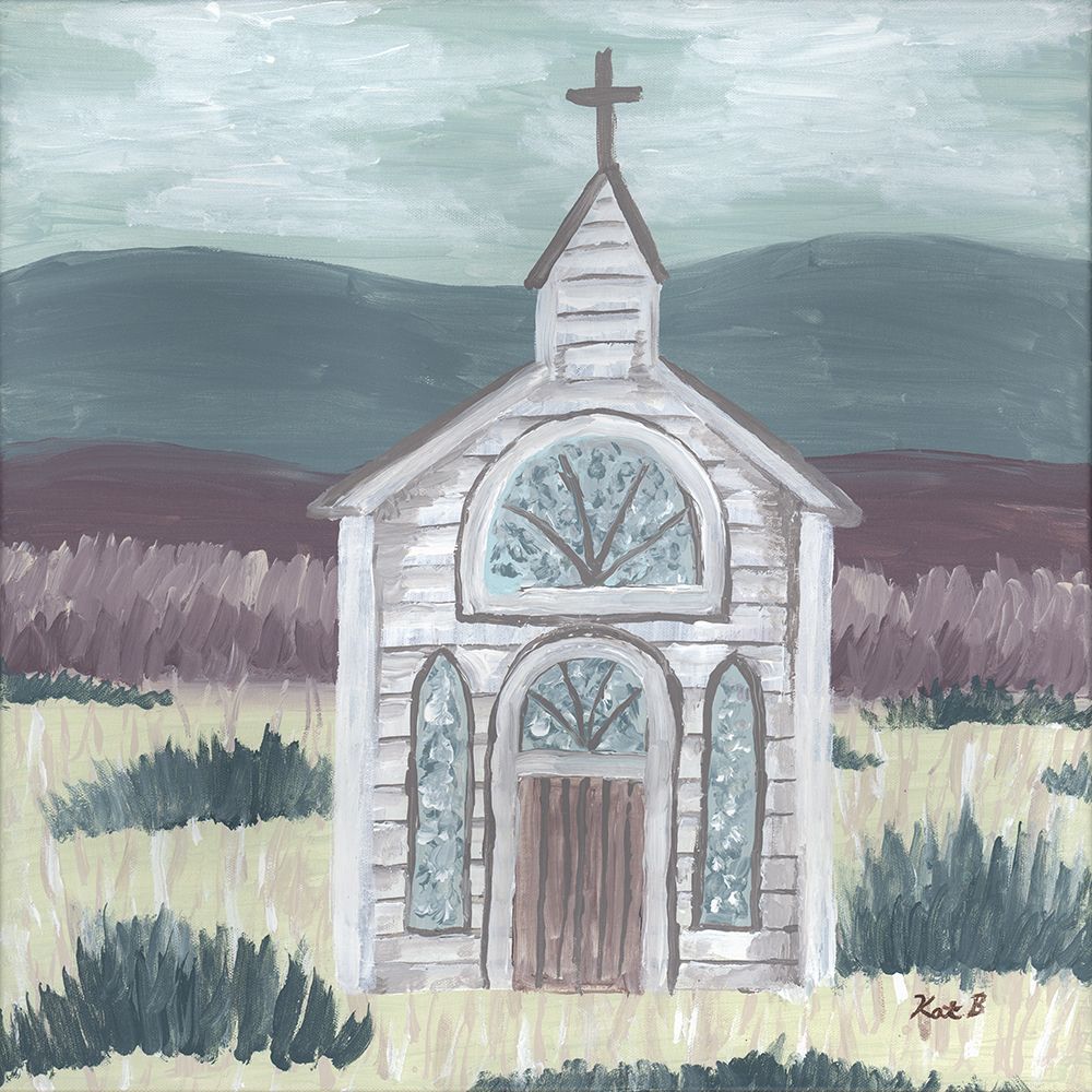 Farm  Sketch Church Meadow art print by Kathleen Bryan for $57.95 CAD