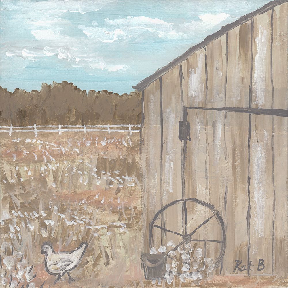 Chicken  And Barn art print by Kathleen Bryan for $57.95 CAD