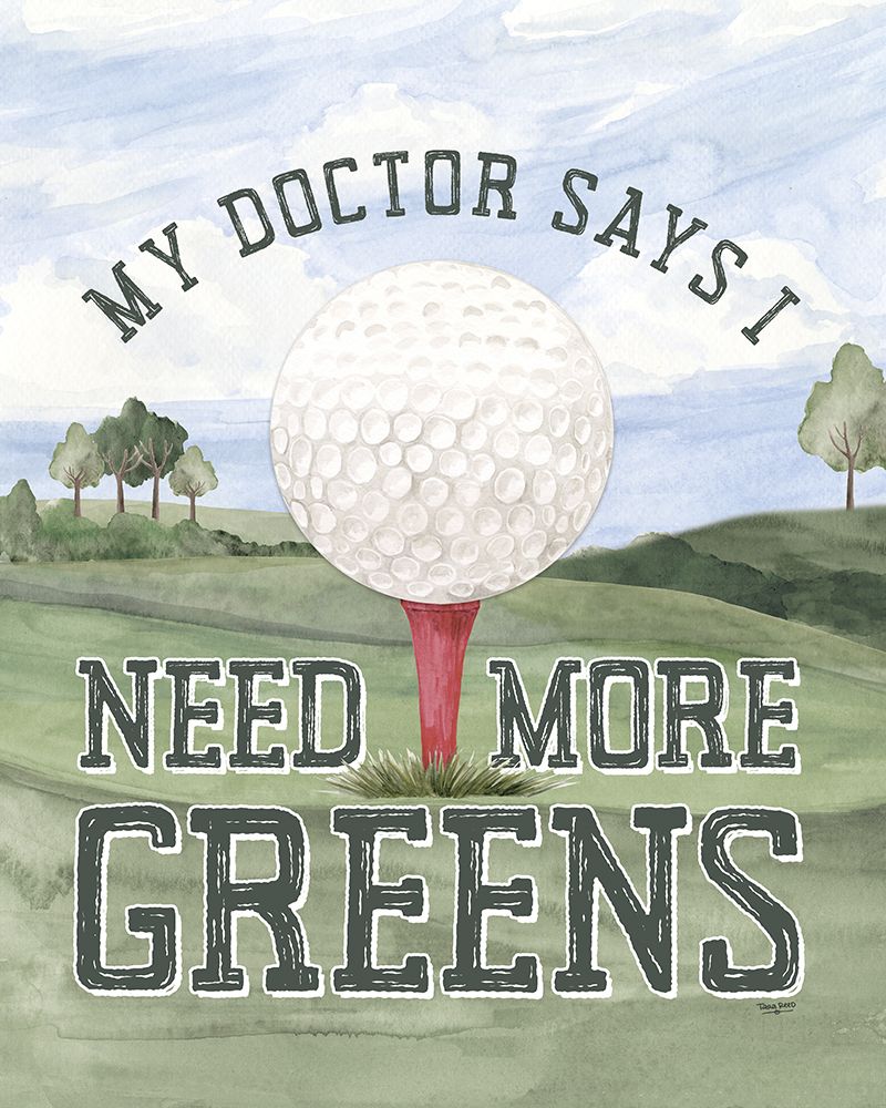Golf Days neutral portrait I-More Greens art print by Tara Reed for $57.95 CAD