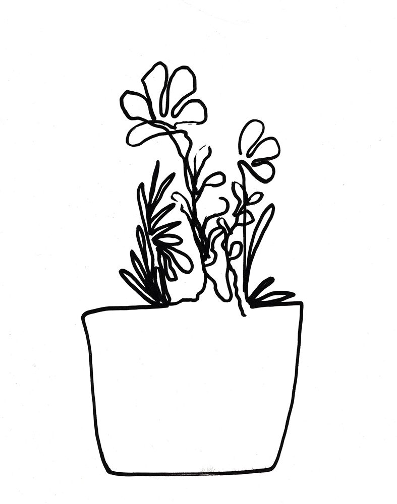 Hand Sketch Flowerpot I art print by Marcy Chapman for $57.95 CAD
