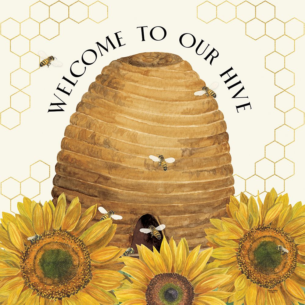 Honey Bees And Flowers Please III-Welcome art print by Tara Reed for $57.95 CAD