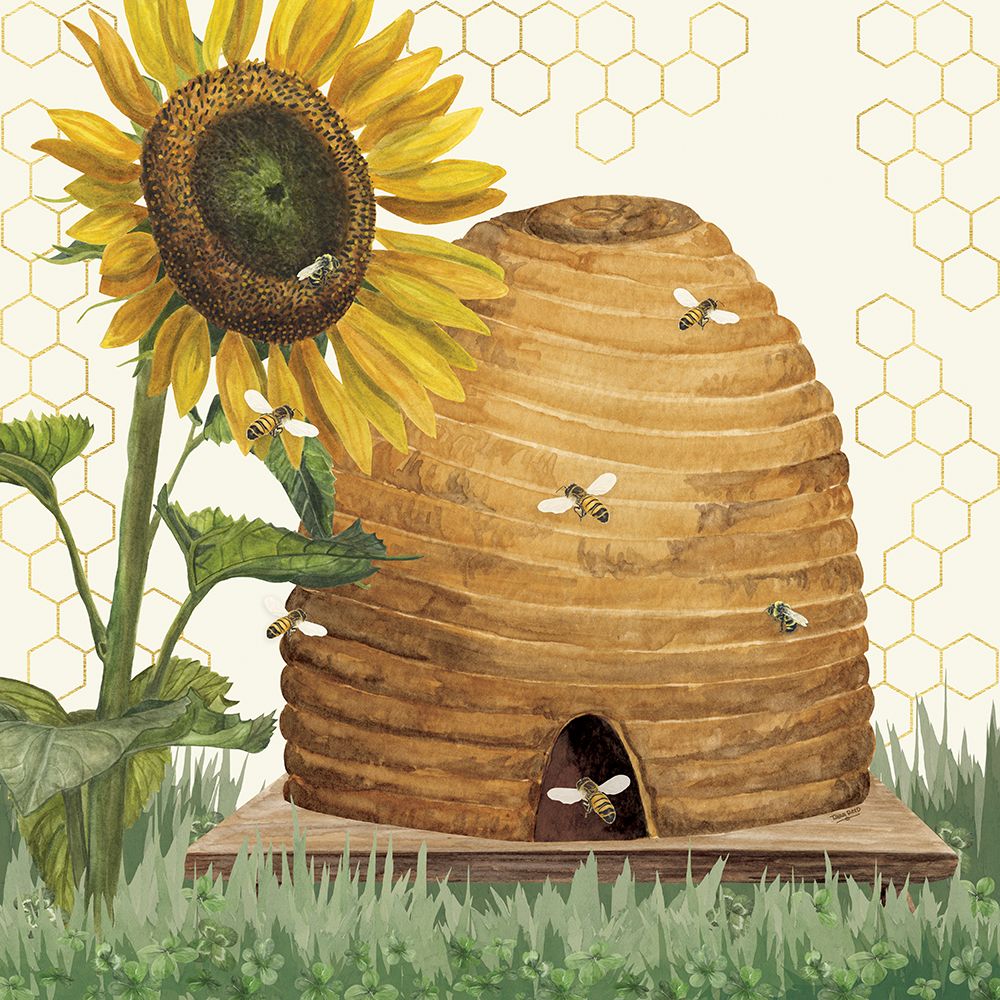 Honey Bees And Flowers Please VIII art print by Tara Reed for $57.95 CAD