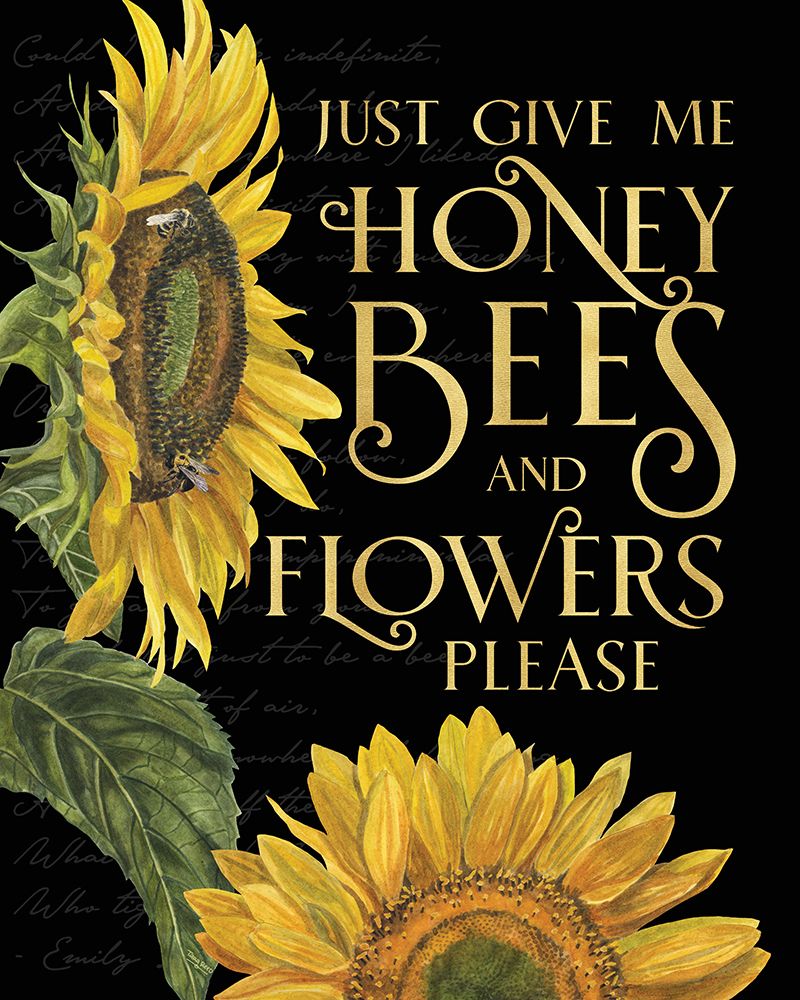 Honey Bees And Flowers Please portrait I-Give me Honey Bees art print by Tara Reed for $57.95 CAD