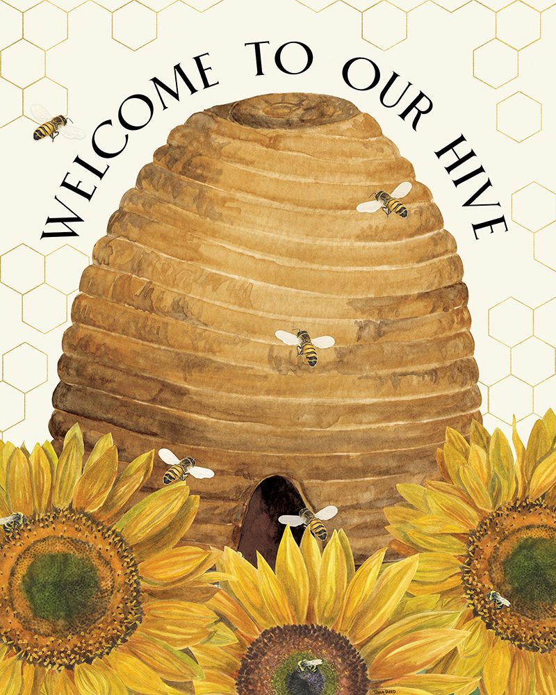 Honey Bees And Flowers Please portrait II-Welcome art print by Tara Reed for $57.95 CAD