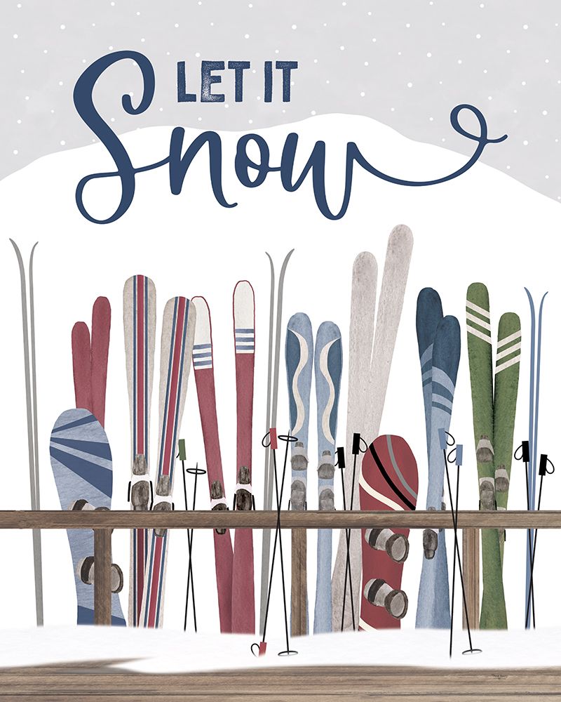 Winter Mountain Getaway portrait V-Let it Snow art print by Tara Reed for $57.95 CAD