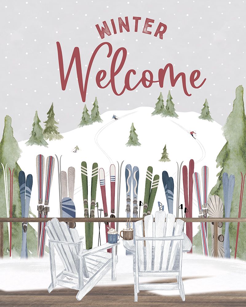 Winter Mountain Getaway portrait VII-Winter Welcome art print by Tara Reed for $57.95 CAD