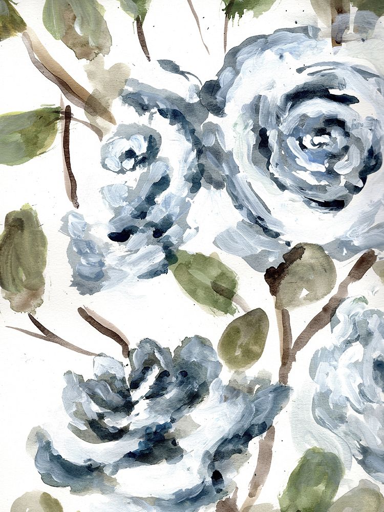 Blue Blooms portrait II art print by Marcy Chapman for $57.95 CAD