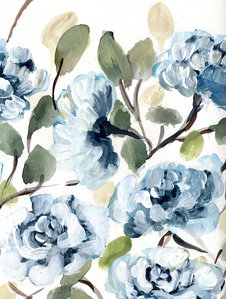 Blue Farmhouse Peonies II art print by Marcy Chapman for $57.95 CAD