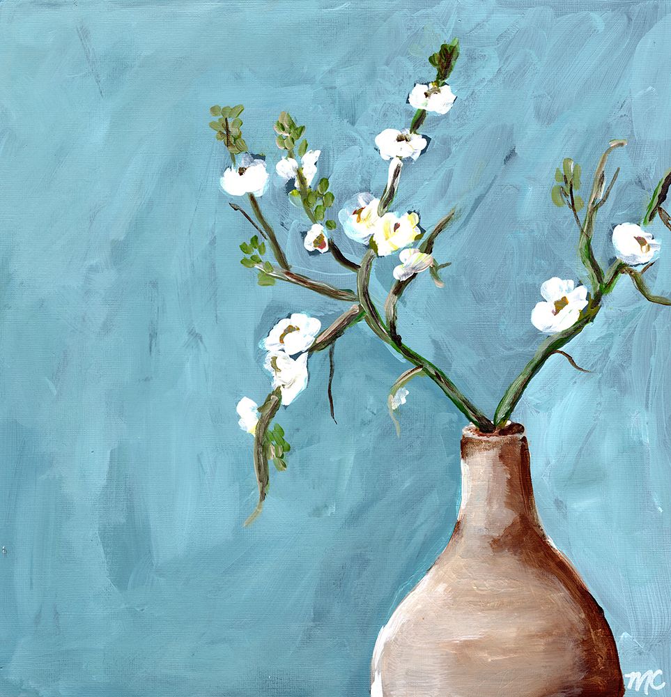 White Blossoms Vase art print by Marcy Chapman for $57.95 CAD