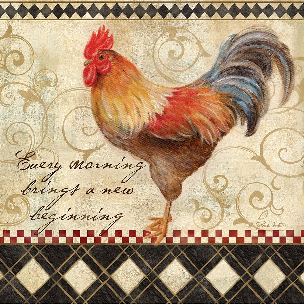 Rooster Sentiment II art print by Cynthia Coulter for $57.95 CAD