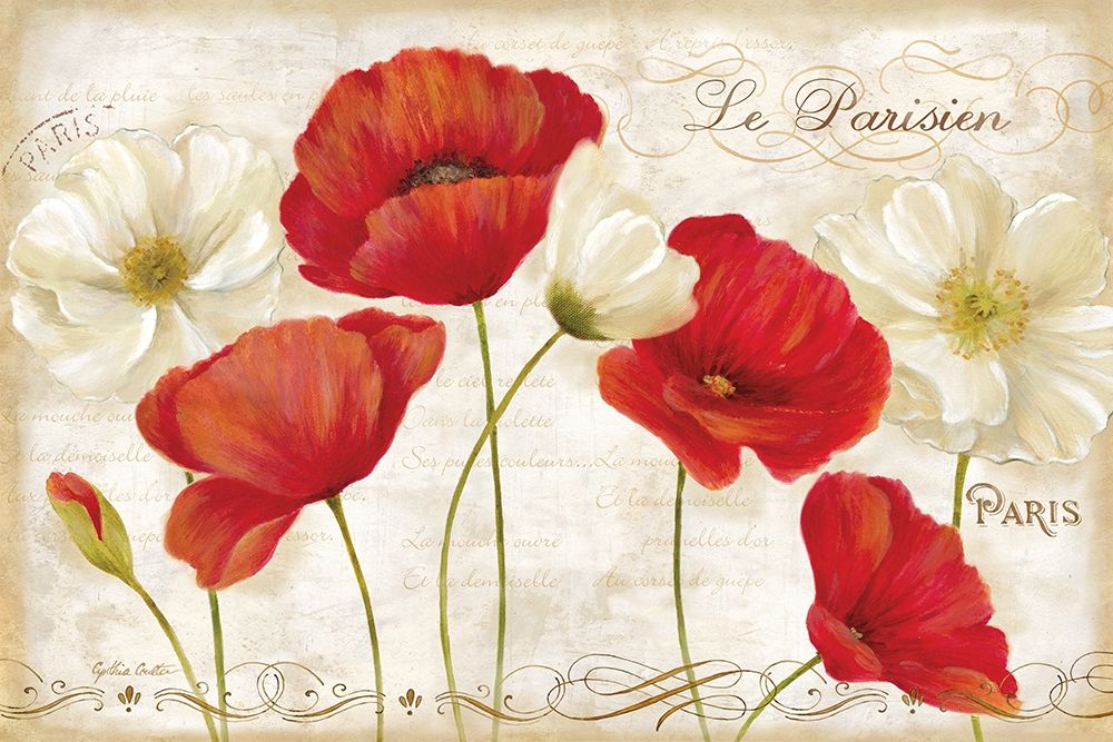 Paris Poppies Landcape art print by Cynthia Coulter for $57.95 CAD