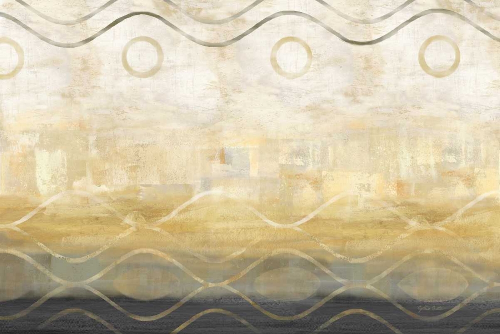 Abstract Waves Black-Gold Landscape art print by Cynthia Coulter for $57.95 CAD