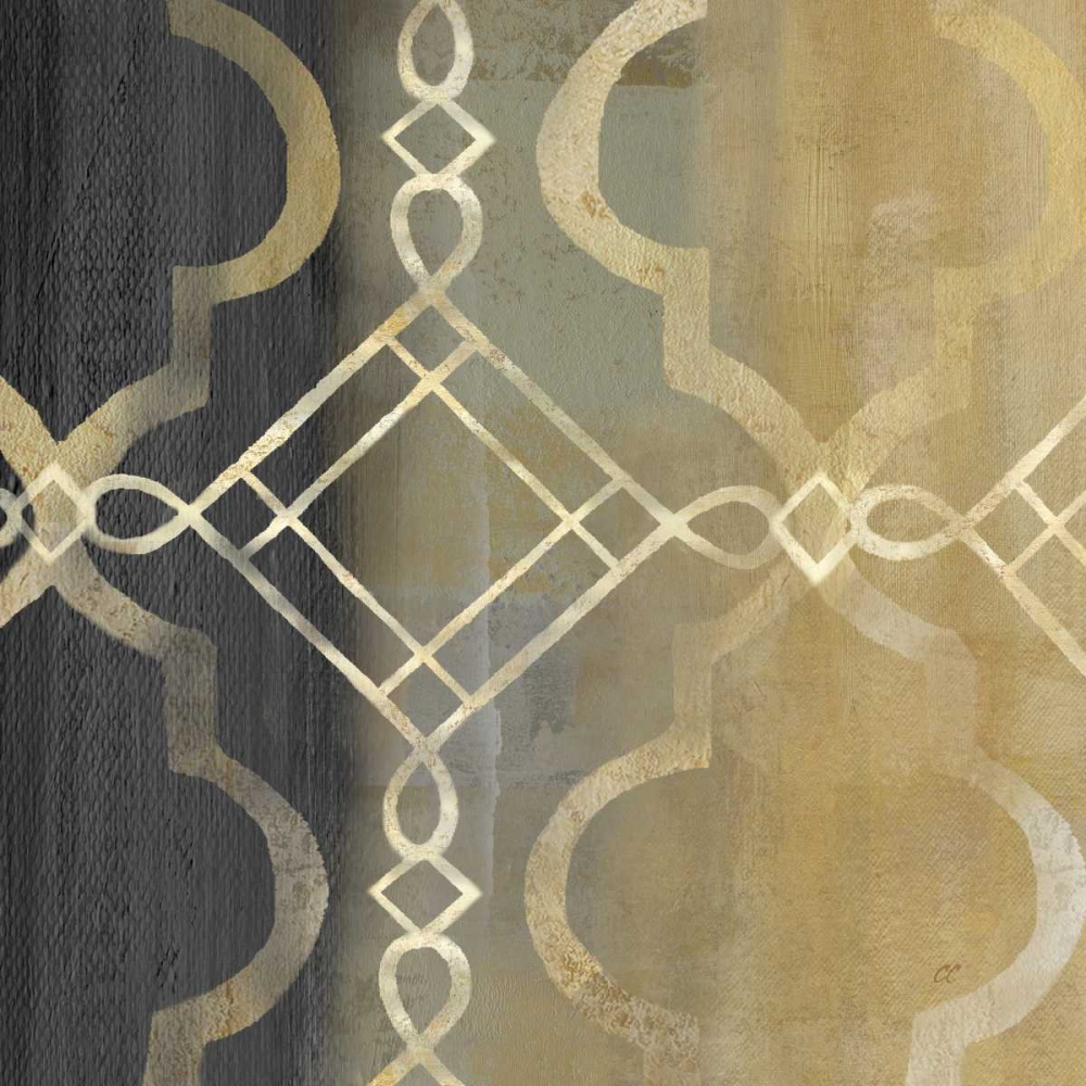 Abstract Waves Black-Gold Tiles IV art print by Cynthia Coulter for $57.95 CAD