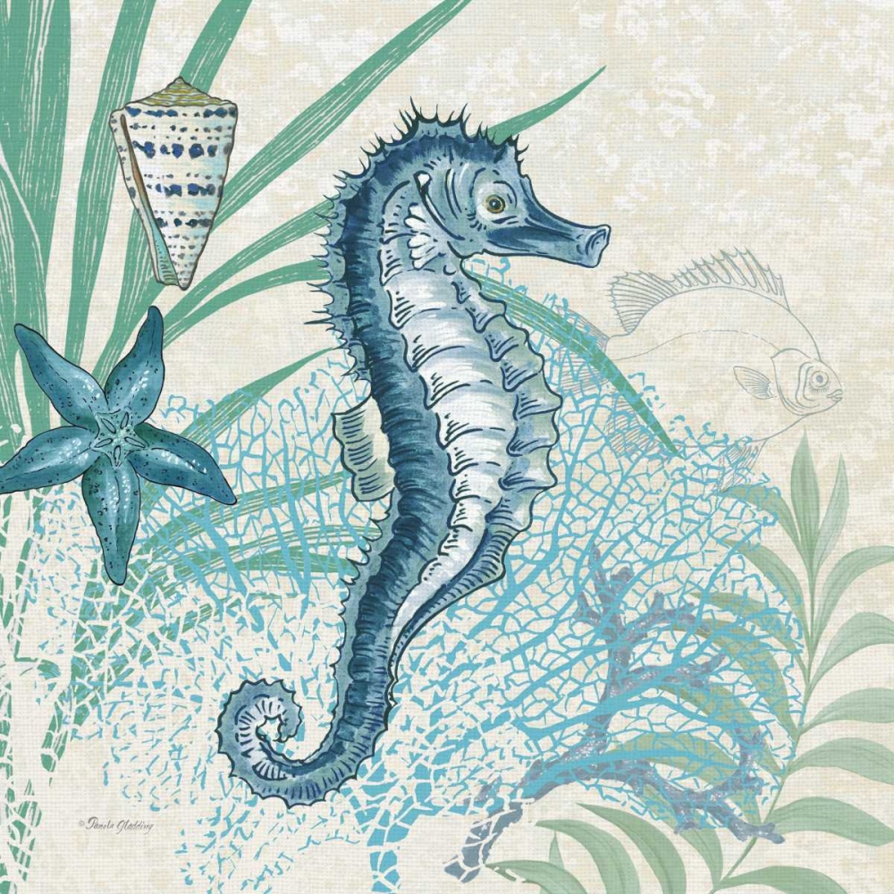 Oceana Indigo Sea Life III art print by Pamela Gladding for $57.95 CAD