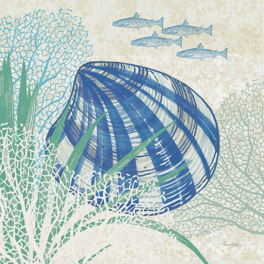 Oceana Indigo Shells III art print by Pamela Gladding for $57.95 CAD