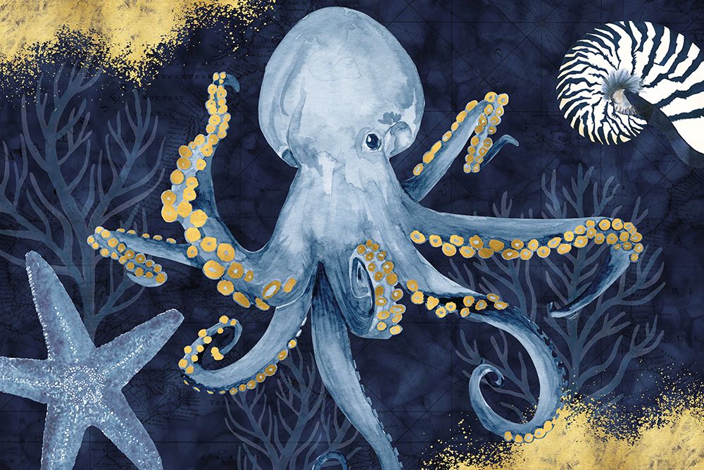 Deep Blue Sea I on Blue Gold art print by Tara Reed for $57.95 CAD