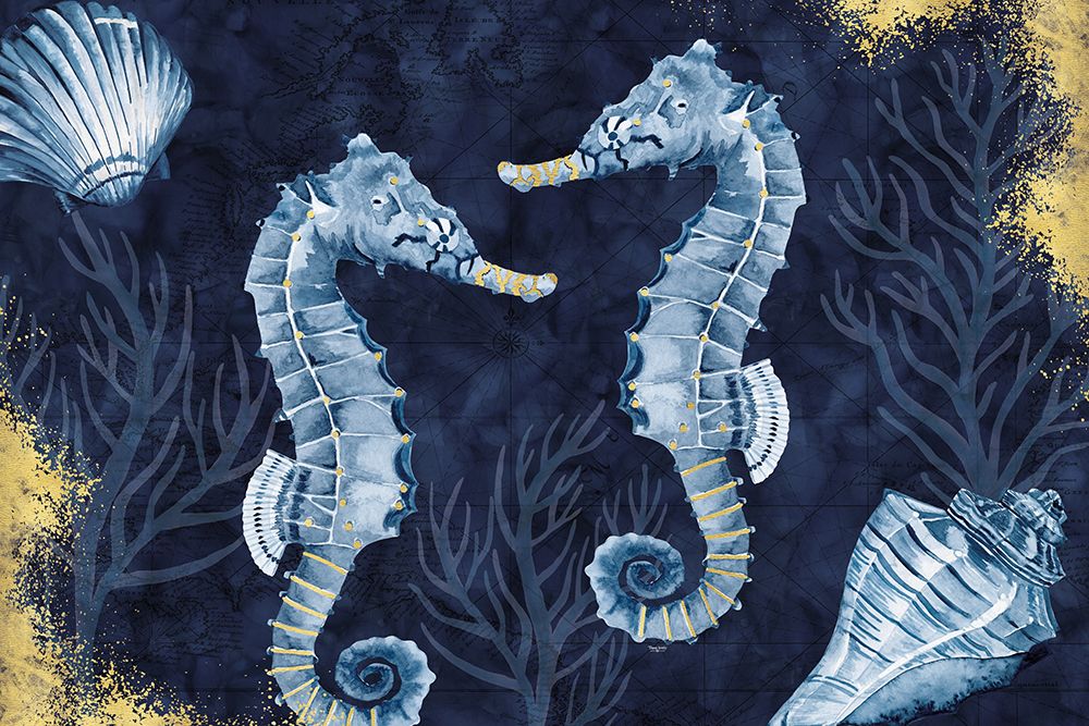 Deep  Blue Sea IV on Blue Gold art print by Tara Reed for $57.95 CAD
