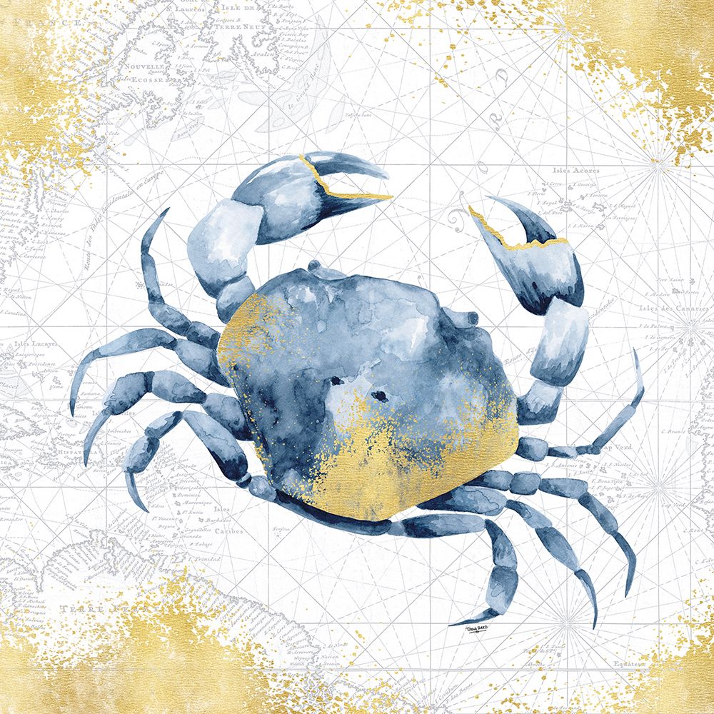 Deep  Blue Sea V White Gold art print by Tara Reed for $57.95 CAD