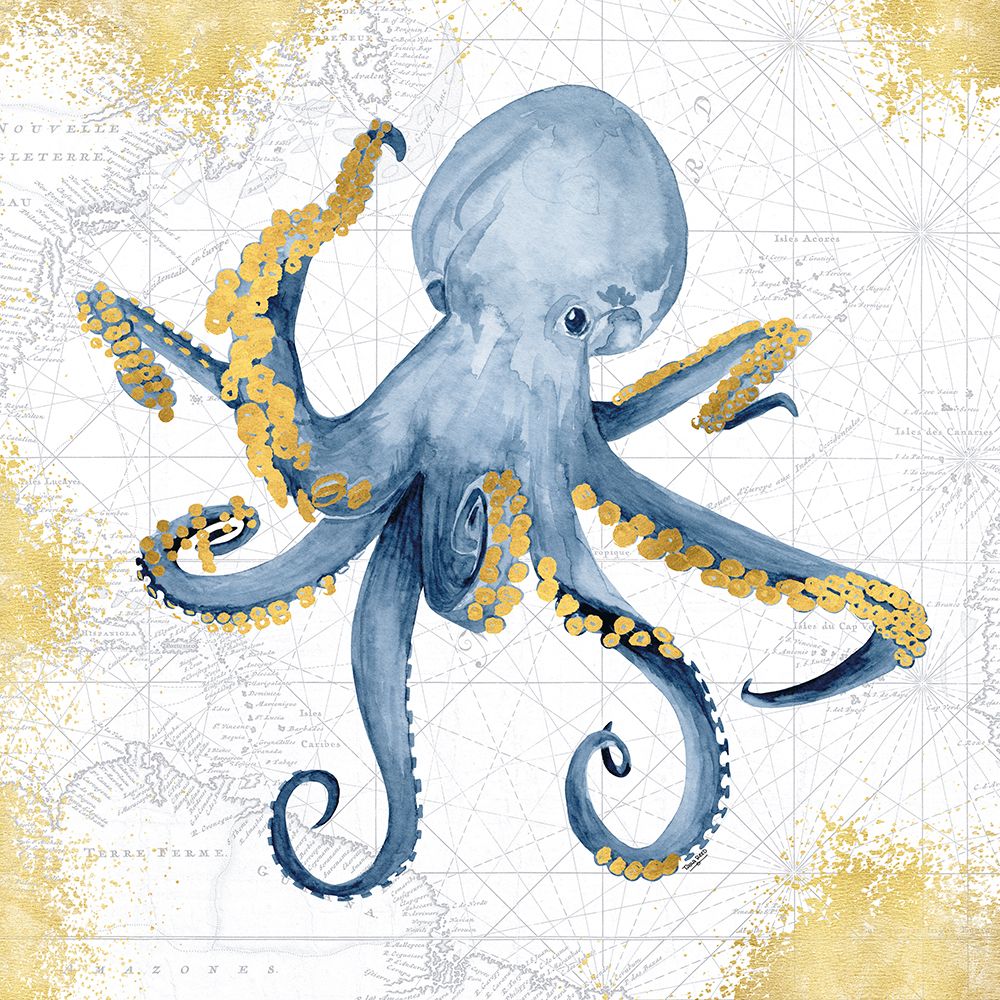 Deep  Blue Sea VI White Gold art print by Tara Reed for $57.95 CAD