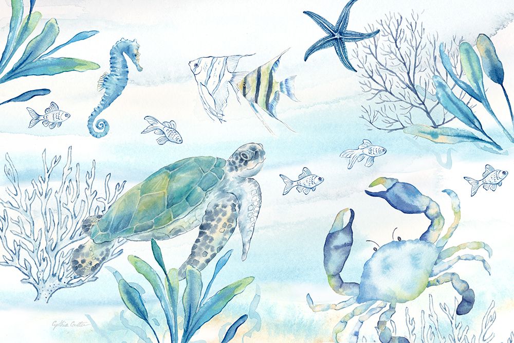 Great Blue Sea I art print by Cynthia Coulter for $57.95 CAD