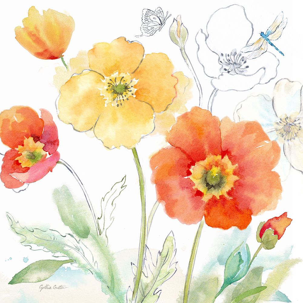 Happy Poppies IV art print by Cynthia Coulter for $57.95 CAD
